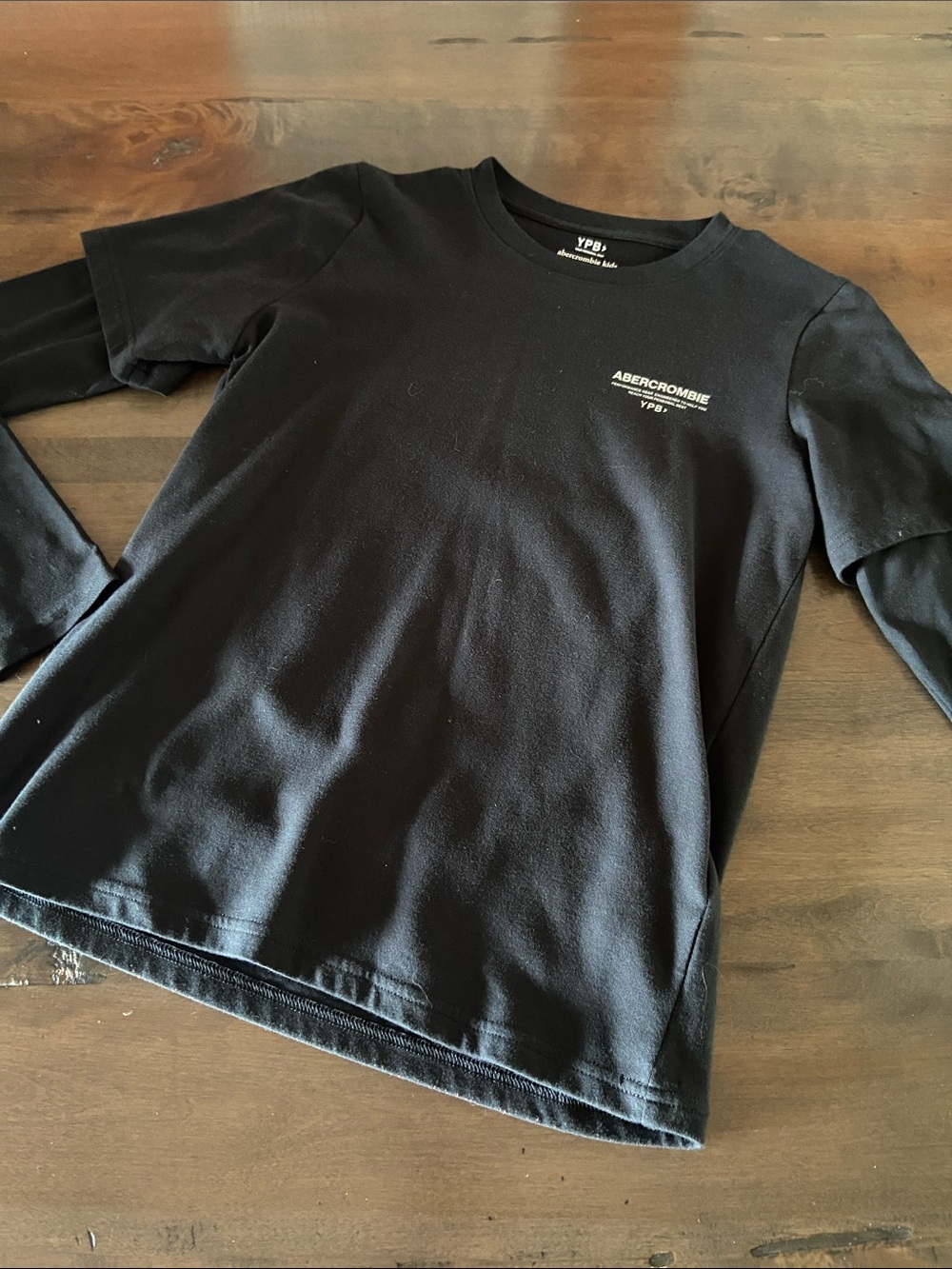 Youth Abercrombie & Fitch Black Long Sleeve Logo Graphic Tee